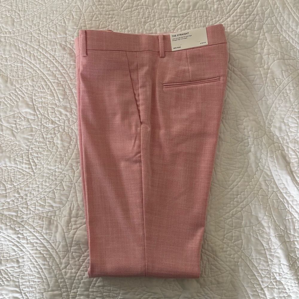 Ann Taylor Mid Rise Pink Straight Pants